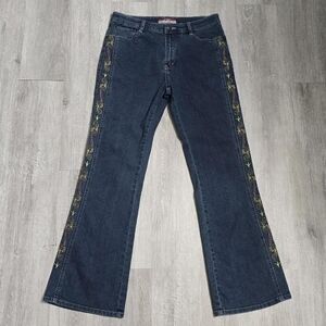 Vintage Y2K Zion Embroidered Blue Denim Jeans Size Large